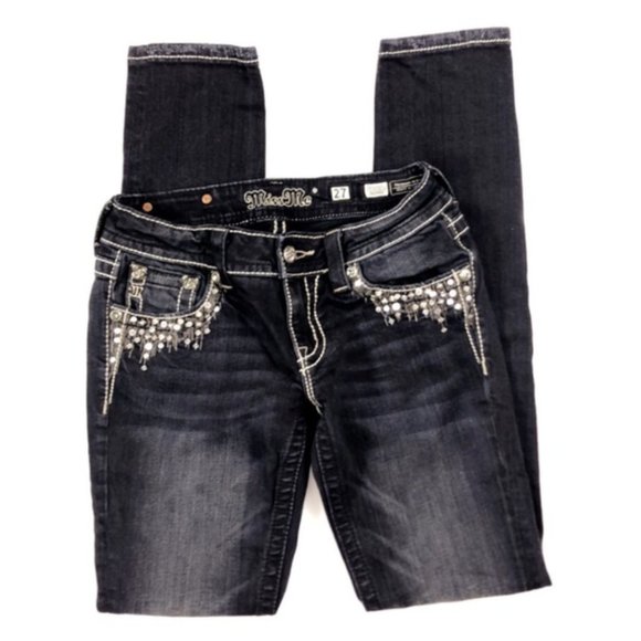 Miss Me Sz 27 Skinny Jeans Embellished - Picture 4 of 8